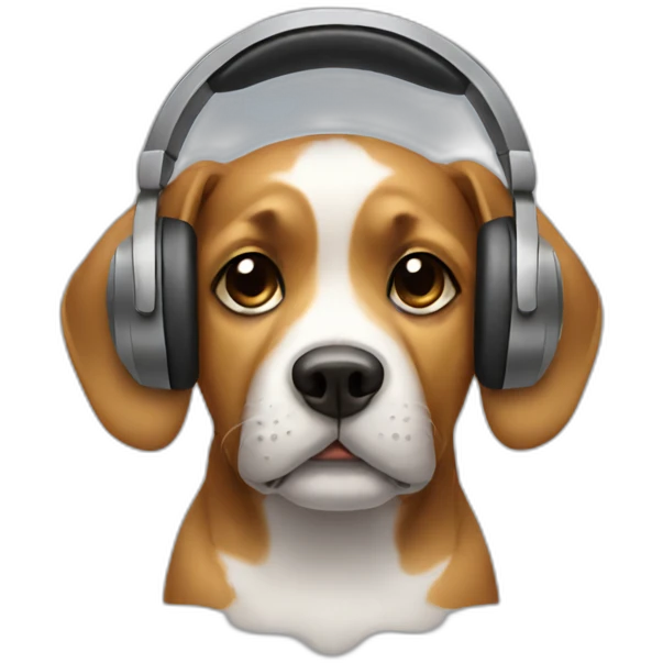 DOG WEARING HEADPHONES  emoji