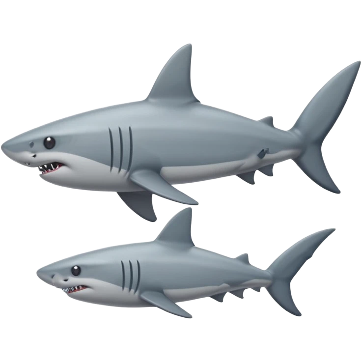 side view of shark body with a cat face emoji
