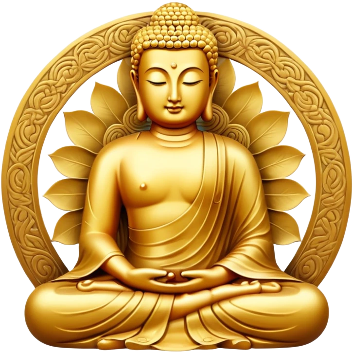 Golden color Asian Lord Buddha emoji