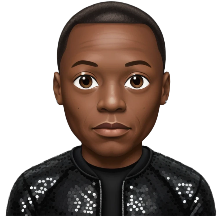 Dr Dre with black sequin outfit emoji