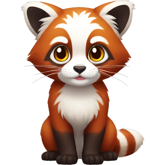 Red Panda Cat hybrid full body emoji
