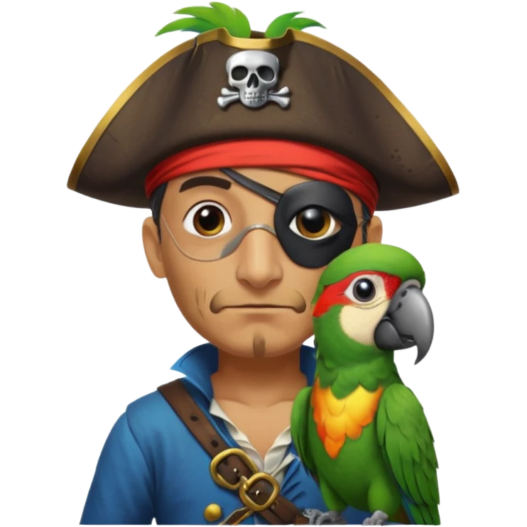 pirate and parrot emoji