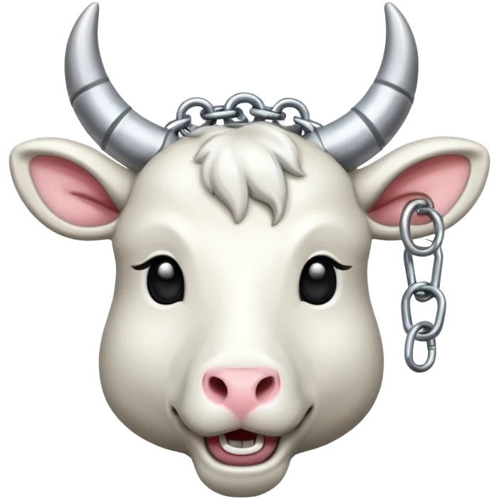 Una cabra con cadenas adiamantadas emoji