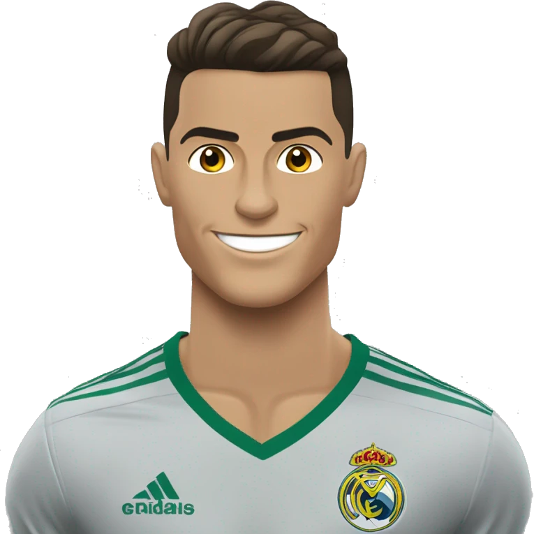 Cristiano Ronaldo com a mão e o braço levantado emoji