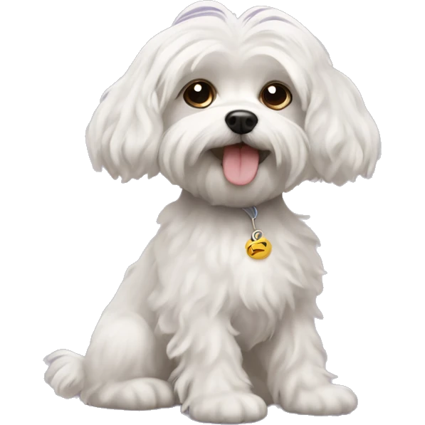 maltese dog with curly brown haired girl emoji