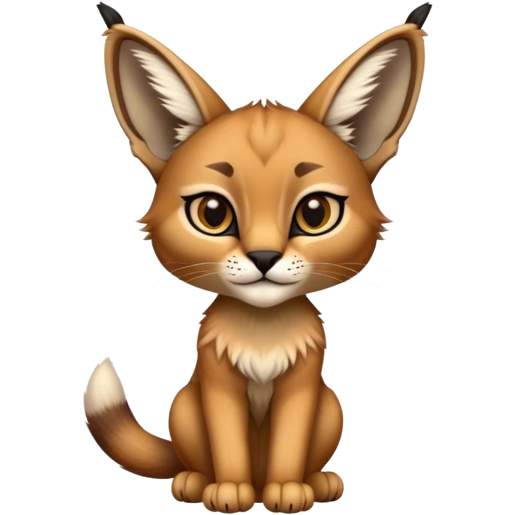 Epic Cute Dark Warm Caracal-Bobcat-Serval-Vernid full body emoji