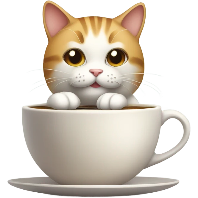 cat with coffee emoji