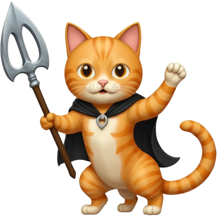 cat defeating grim reaper triumphantly emoji