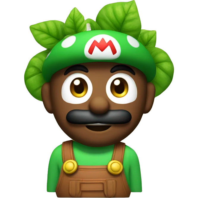 Mario with a plant  emoji