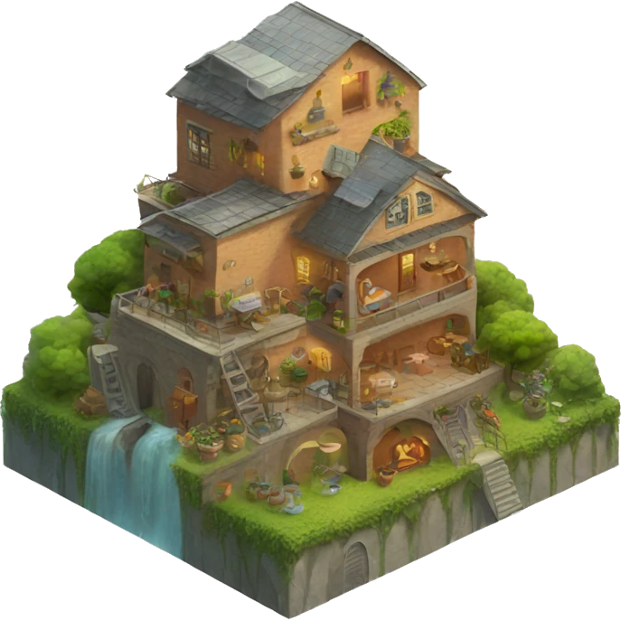 mystical city apartment with farm emoji