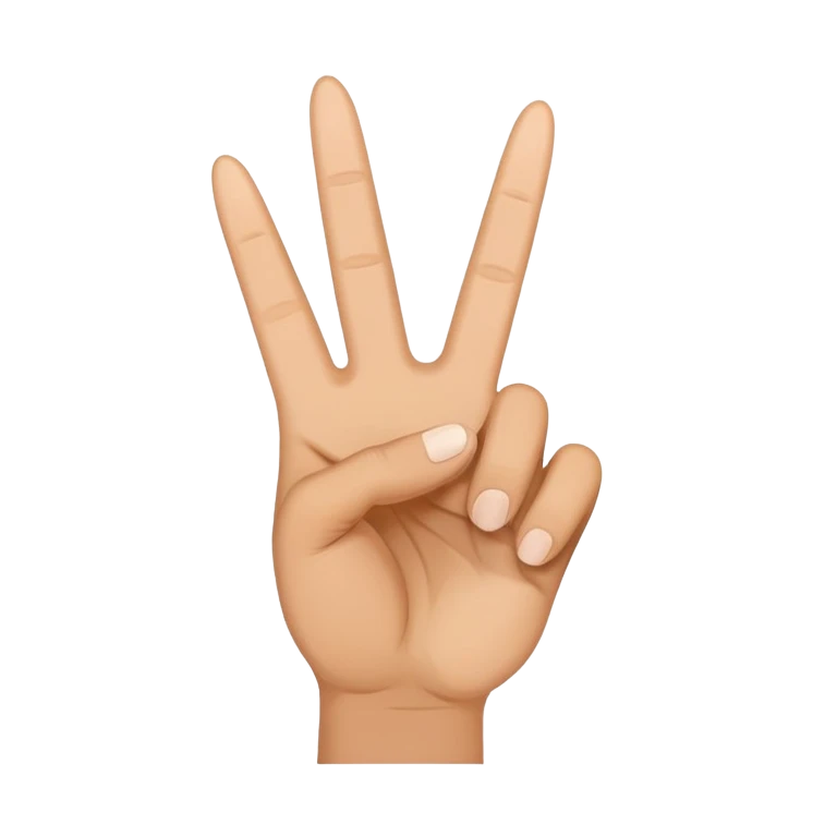 hand peace sign pointed down emoji