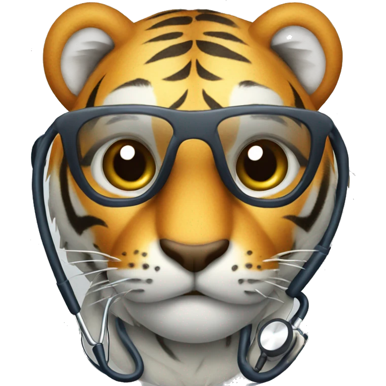 tiger with stethoscope  emoji