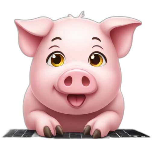 pig working on macbook pro emoji