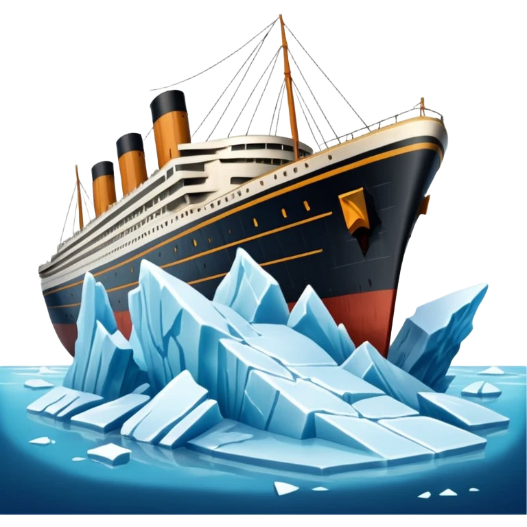 titainic crashing into an iceberg emoji