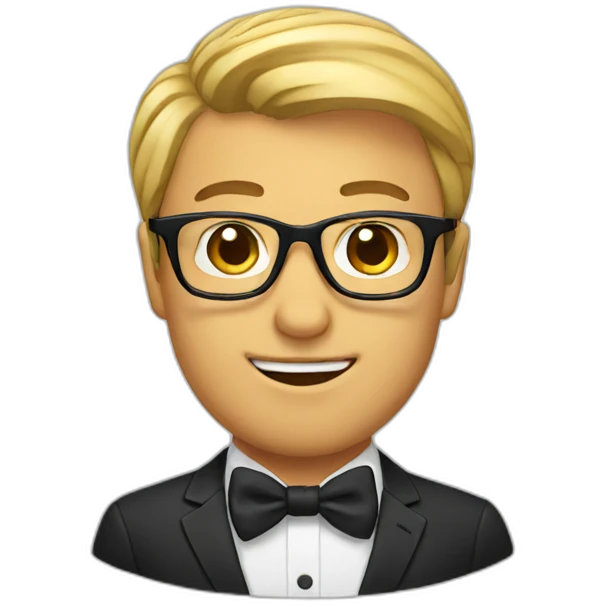man with glasses and bowtie emoji