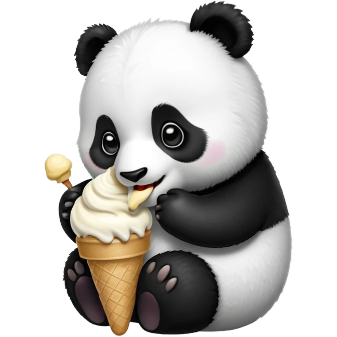 Panda eating ice cream emoji