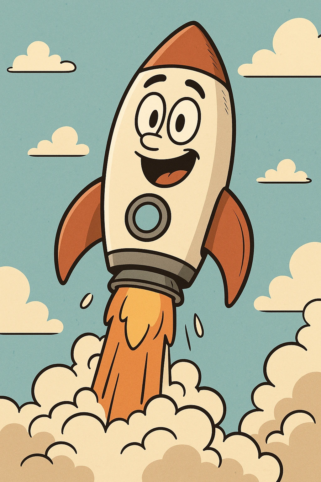 a rocket ship blasting off emoji