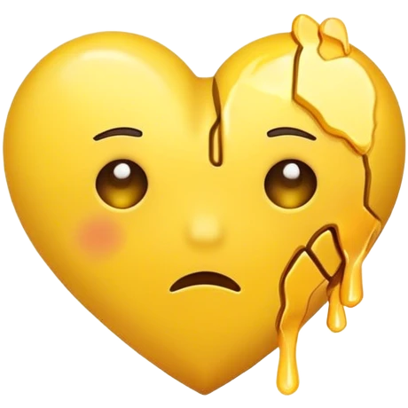 Yellow Heart broken in the middle  emoji
