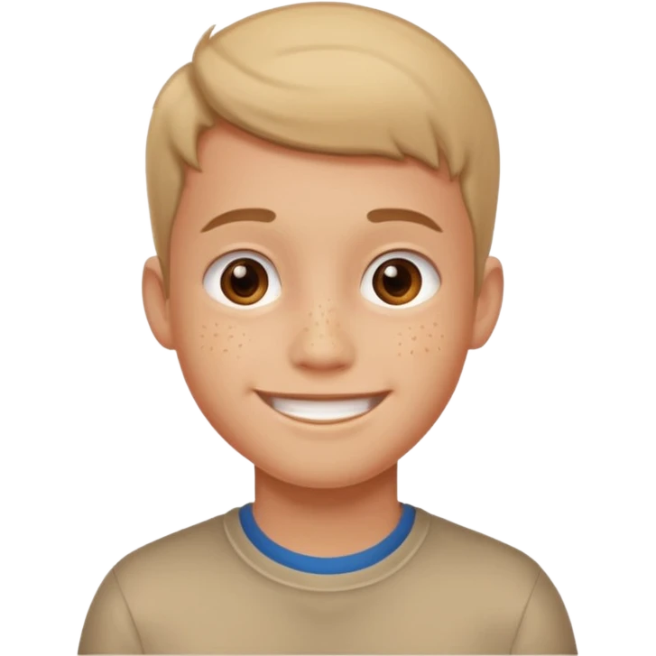 Awkward boy with a little bit of acne smiling emoji
