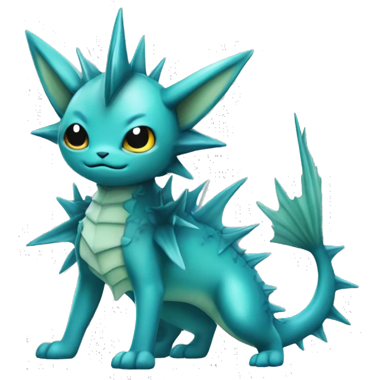 Edgy punk Vaporeon dragon With Fins and spikes full body emoji
