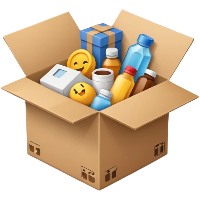 a box with different products emoji