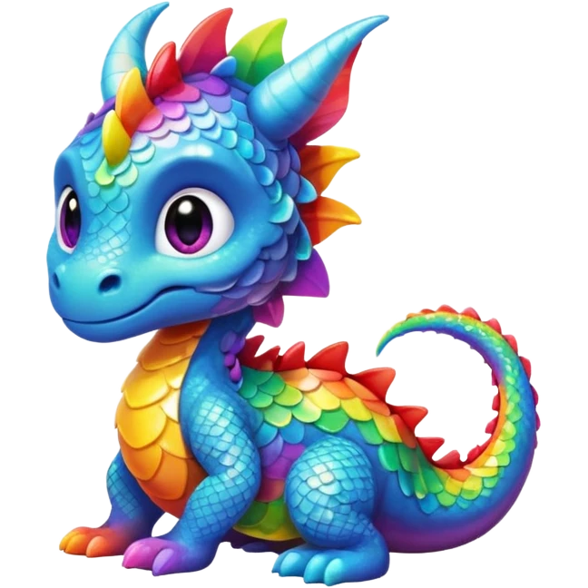A cute little dragon  rainbow emoji