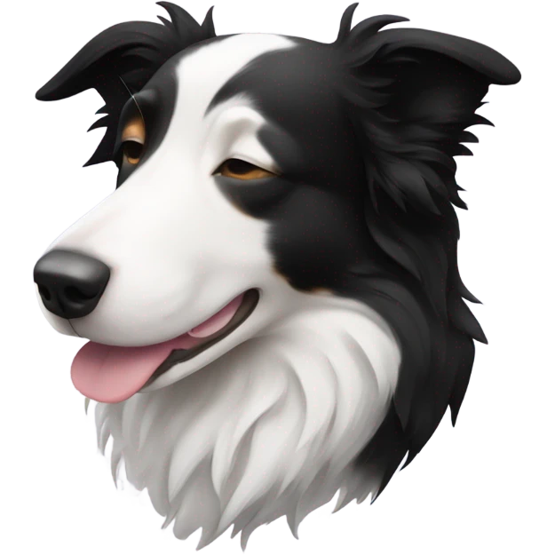 Sleeping black and white border collie emoji