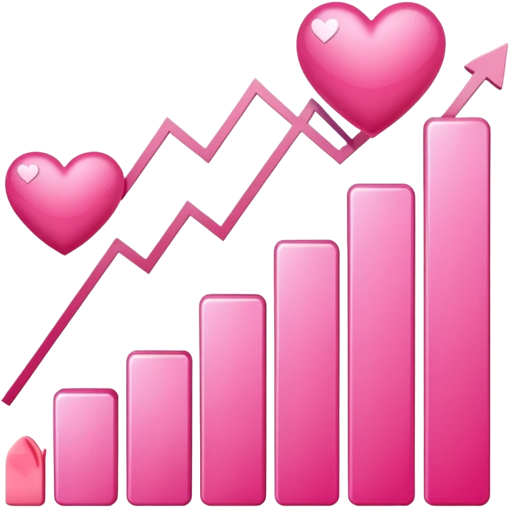 cute pink stocks graph emoji