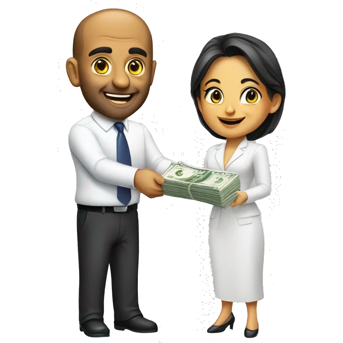 Dubai hotel tycoon hands over money emoji