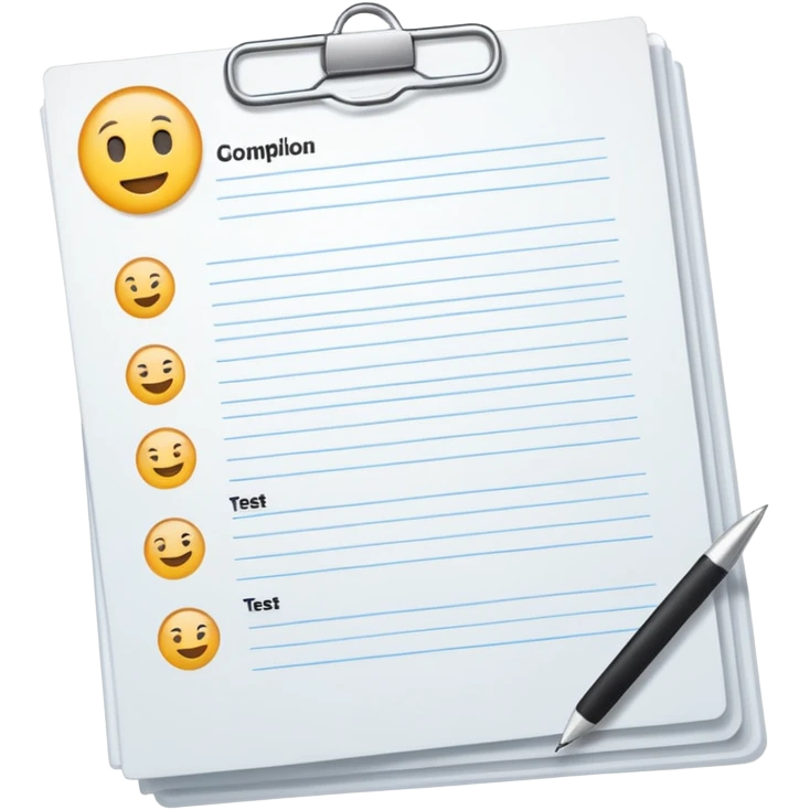 test completion sheet emoji