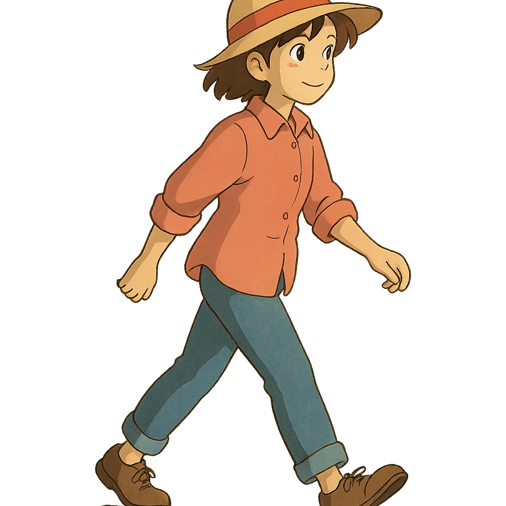 ghibli style person walking emoji