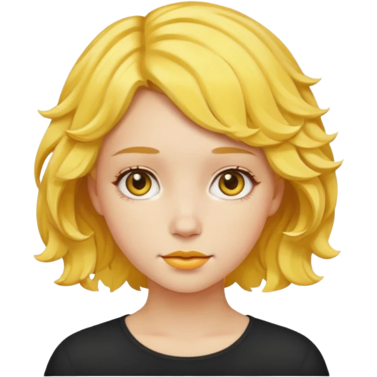 girl with yellow, short wavy hair emoji