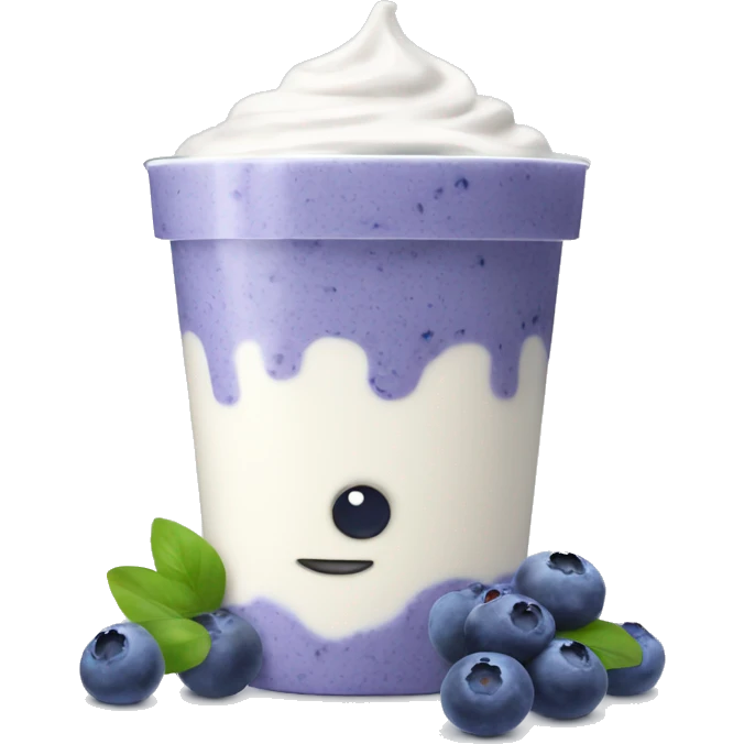 Yoghurt with blueberries  emoji