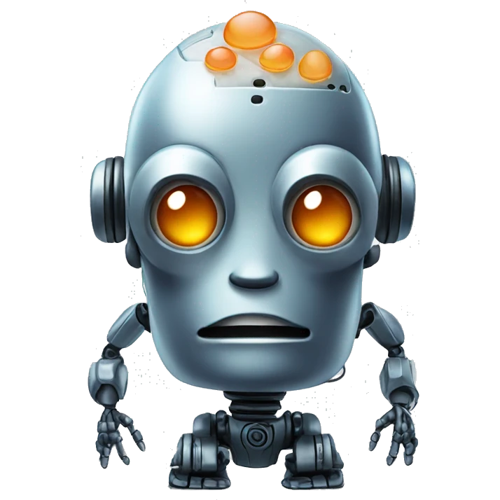 robot with big brain emoji