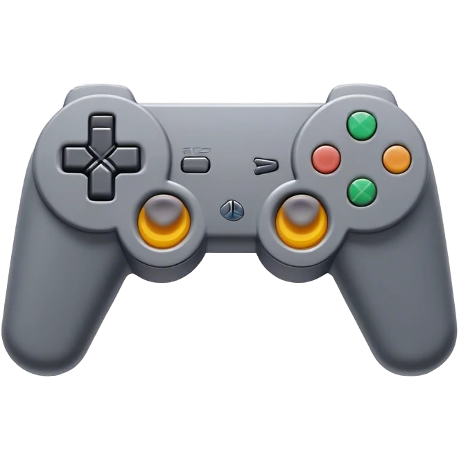 Clash of Clans aesthetic: Cinematic Playful PlayStation 1 Console Portrait Emoji, rendered in a 3D vector-style similar to standard emojis with minimal shading and bold, simplified shapes. A compact, distinct form with signature details, softly glowing with a cutting-edge console technology charm. Simplified yet unmistakably iconic, highly detailed and consistent, glowing with a soft radiance and high shine. Stylized with a touch of technological advancement and a soft glowing outline, capturing the essence of a beloved gaming relic with a friendly, playful manner! emoji