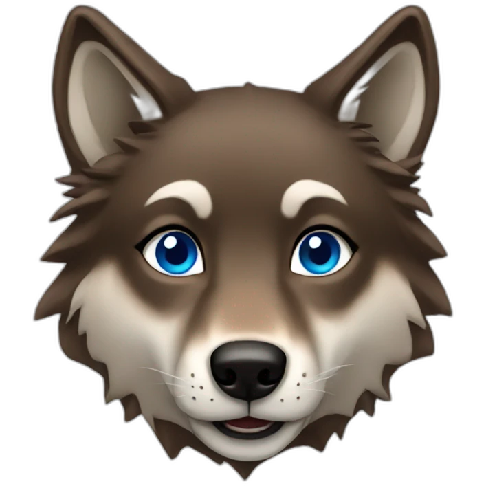 Brown female wolf blue eyes  emoji