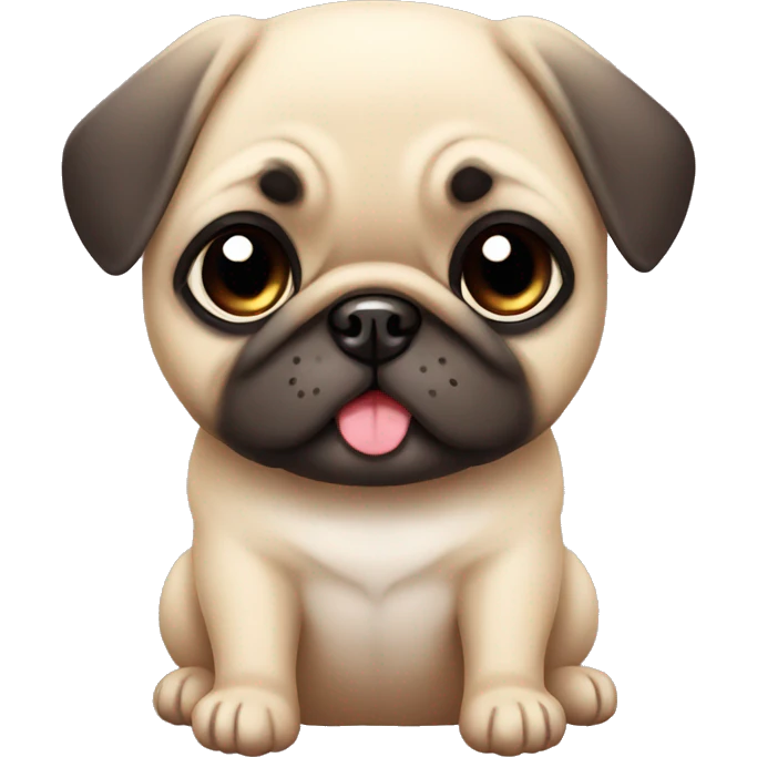 cute kawaii baby dog pug emoji