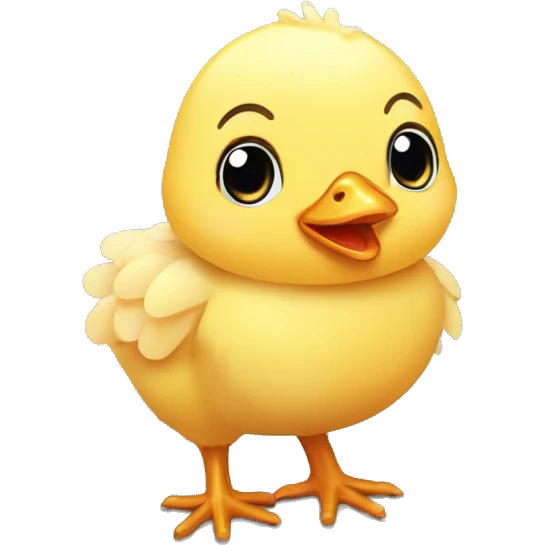 baby chicken with egg shell on top of it's head emoji