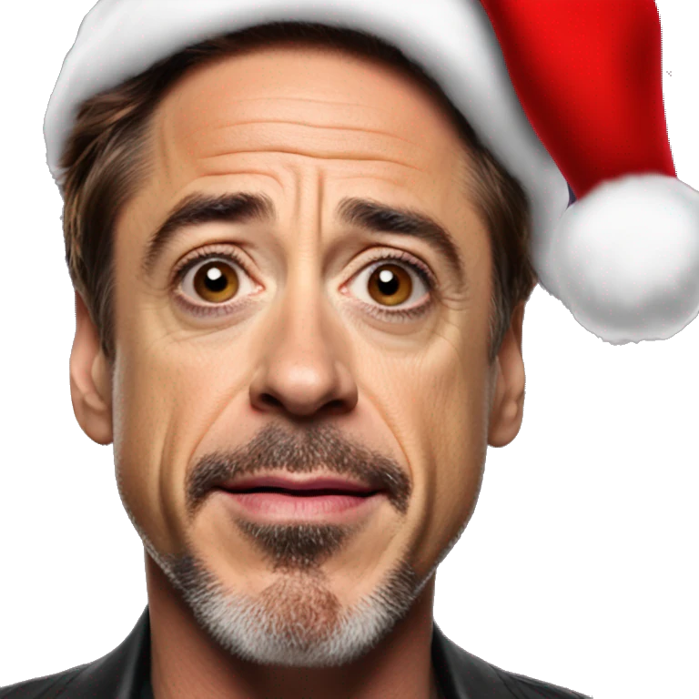 robert downey jr. with santa hat emoji
