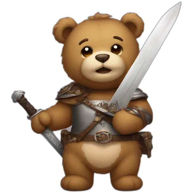teddy bear with a sword emoji