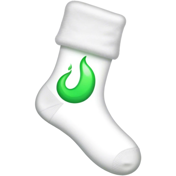 White sock with green fume out  emoji