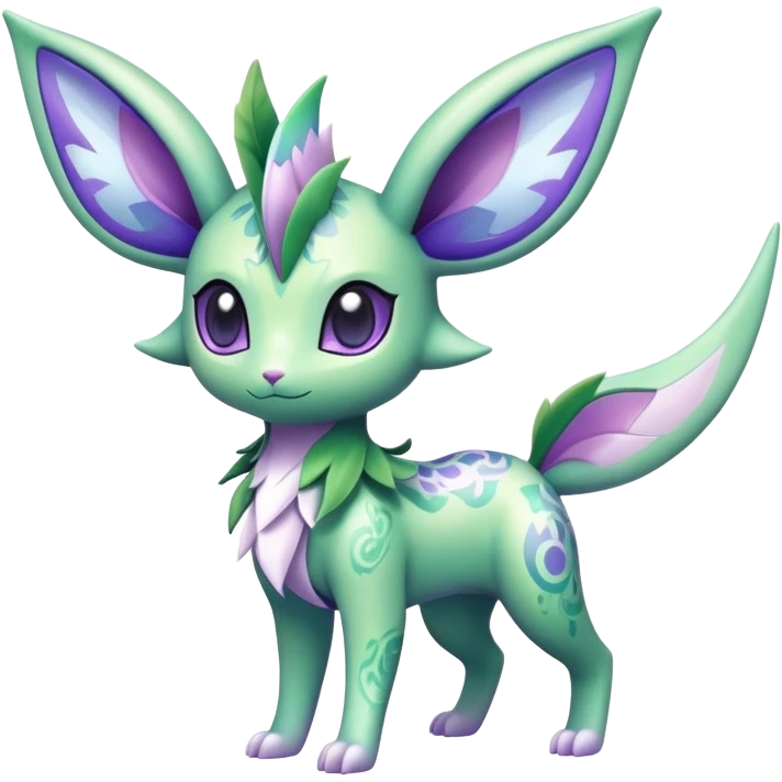 Shiny Exotic Cute Adorable Majestic Ethereal Sparkly Flygon-Espeon-Leafeon-Shaymin-Hybrid-Creature with pattern-markings emoji