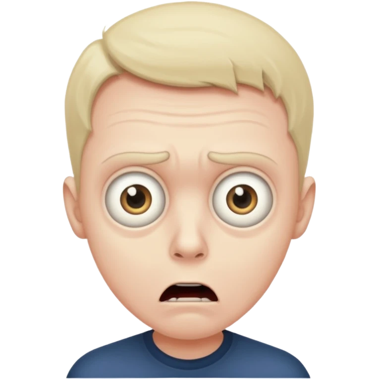 A realistic portrait of a man in horror, waist-length emoji