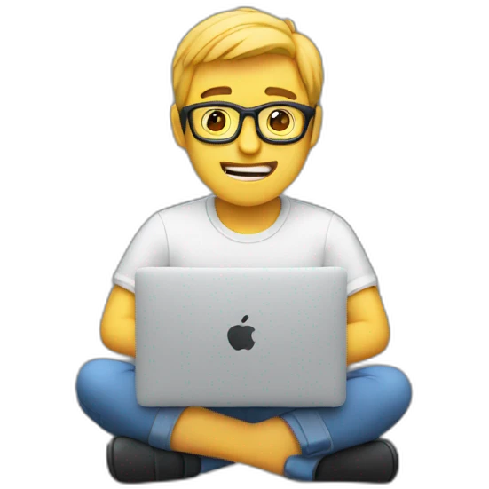 Guy coding on the macbook animated emoji