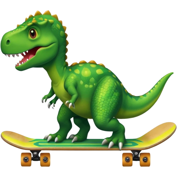 Dinosaur on a skateboard emoji