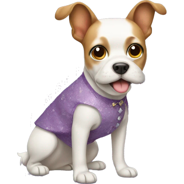 Dog wearing dress emoji