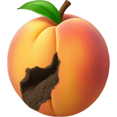Peach with dirt on it emoji