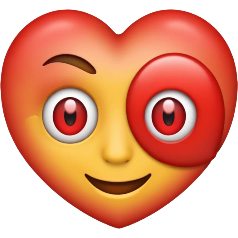 Emoji with only one eye. In place  of eye , there is ❤️ emoji