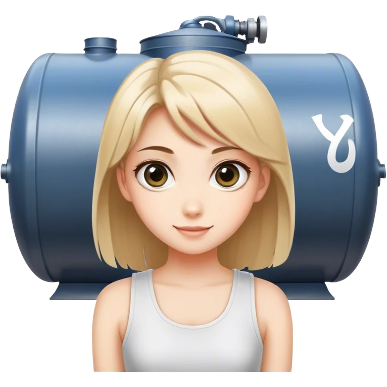 Beautiful girl smilling with big eyes and "ryu" written on toptank emoji