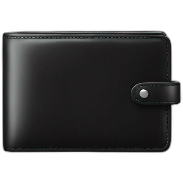 black wallet glossy emoji